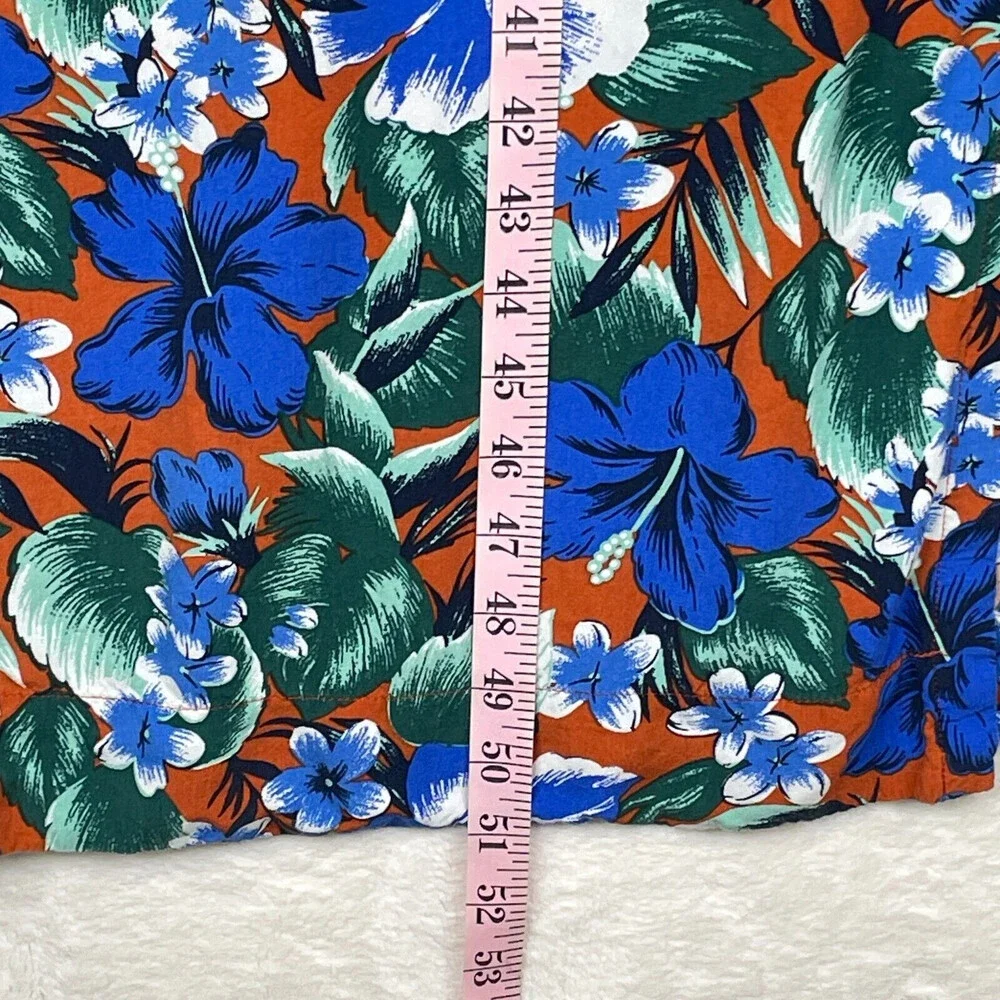 J Crew Maxi Dress Womens Large Blue Multi Floral Botanical Boho Short Sleeves - Picture 12 of 14